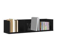 vidaXL Mobile A Muro in Rovere Nero per CD | Storage per Cds Libri 3 Mensole con Legno Ingegnerizzato Moderno Mobili per Casa Salvaspazio Soggiorno Compatta Organizzazione Libreria