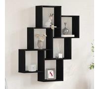 vidaXL Scaffale da Parete con Lo scaffale Rovere Nero 78 x 15 x 93 cm, Soggiorno, Mensola Moderna Rettangolare, Design a Muro, Organizzatore Salvaspazio, unità Elegante