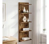 vidaXL Scaffale da parete Legno antico 30 x 15 x 100 cm, Scaffali da muro eleganti in legno ingegnerizzato, per un living moderno e organizzato, design minimalista