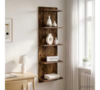 vidaXL Scaffale da parete Rovere Fumo 30 x 15 x 100 cm, Scaffali da muro eleganti in legno ingegnerizzato, per un living moderno e organizzato, design minimalista