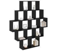 vidaXL Scaffale da parete Rovere Nero 120 x 20 x 136 cm, Soggiorno, Mensola da Parete Moderna, Legno Ingegnerizzato, Stoccaggio Aereo, Arredo Funzionale e Salvaspazio