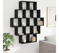 vidaXL Scaffale da parete Rovere Nero 120 x 20 x 136 cm