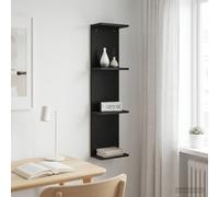 vidaXL Scaffale da parete Rovere Nero 25 x 15 x 100 cm, Scaffali da muro eleganti in legno ingegnerizzato, per un living moderno e organizzato, design minimalista
