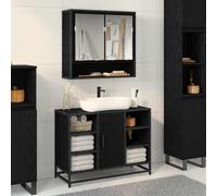 vidaXL Scaffale da parete Rovere Nero 65 x 20 x 60 cm