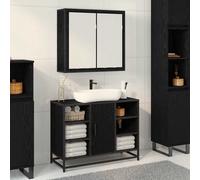 vidaXL Scaffale da parete Rovere Nero 65 x 20 x 60 cm
