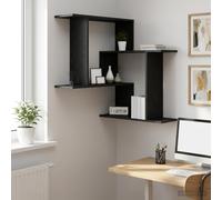 vidaXL Scaffale da parete Rovere Nero 67 x 67 x 87 cm
