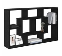 vidaXL Scaffale da parete Rovere Nero 85 x 16 x 52,5 cm | Montaggio a parete per ottimizzare lo spazio, Fatto in legno ingegnerizzato, bello e resistente,