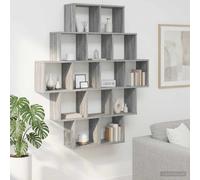 vidaXL Scaffale da parete Sonoma grigio 120 x 20 x 136 cm