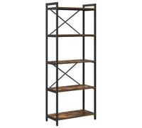 vidaXL Scaffale in legno ingegnerizzato rovere fumè e metallo, 60 x 30 x 153 cm, con piedini regolabili. Offre tanto spazio per riporre le cose ed è perfetto per interni. Stile industriale con una s