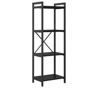 vidaXL Scaffale in Rovere Nero 40 x 30 cm, 118 cm di Altezza. Libreria autonoma con Ripiani in Legno e Metallo, Perfetta per Interni. Ha Piedini Regolabili e Una Struttura Incrociata Molto Stabile, i