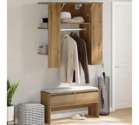 vidaXL Scaffale Ingresso Rovere 97,5x37x99 cm Legno Multistrato