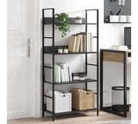 vidaXL Scaffale Libri 4 Ripiani Nero 60x27,6x124,5cm Legno Multistrato