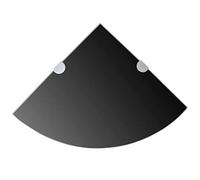 vidaXL Scaffale Mensola Angolare con Supporti Cromati in Vetro Nero 35x35 cm