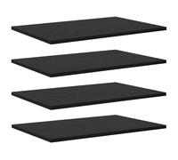 vidaXL Scaffale Moderno Rectangolare - Set di 4 Pannelli in Nero Rovere 60 x 40 x 1.5 cm - Soluzione di Archiviazione Interna in Legno Frazionato - Design Minimalista - Tanto Spazio per Libri e Deco