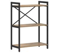 vidaXL Scaffale Multi-Livello in Rovere Artigianale 60 x 30 x 83 cm, Fatto in Legno ingegnerizzato con Struttura in Acciaio. Ha Piedi Regolabili per Una Maggior stabilità. in Stile Industriale, ques
