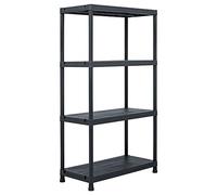 vidaXL Scaffale Nero 100 kg in Plastica Componibile Mobile con Ripiani Mensole