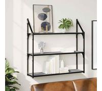 vidaXL Scaffale Parete 3Ripiani Grigio Sonoma 80x21x78,5cm Multistrato