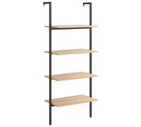 vidaXL Scaffale Pendente 4 Livelli Marrone Chiaro e Nero 64x35x152,5cm