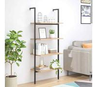 vidaXL Scaffale Pendente 4 Livelli Marrone Chiaro e Nero 64x35x152,5cm