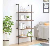vidaXL Scaffale Pendente 4 Livelli Marrone Scuro e Nero 64x35x152,5 cm