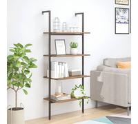 vidaXL Scaffale Pendente 4 Livelli Marrone Scuro e Nero 64x35x152,5 cm
