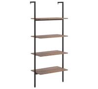 vidaXL Scaffale Pendente 4 Livelli Marrone Scuro e Nero 64x35x152,5 cm