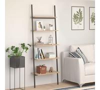 vidaXL Scaffale Pendente 5 Ripiani Marrone Chiaro e Nero 64x34x185,5cm