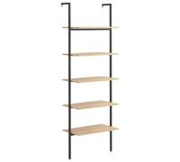 vidaXL Scaffale Pendente 5 Ripiani Marrone Chiaro e Nero 64x35x185 cm