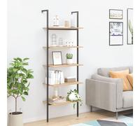 vidaXL Scaffale Pendente 5 Ripiani Marrone Chiaro e Nero 64x35x185 cm