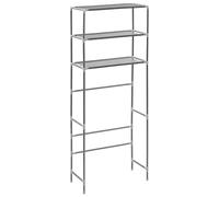 vidaXL Scaffale per Lavatrice con 3 Ripiani Argento 69x28x169 cm Scaffalatura Utile Pratica Comoda Funzionale Soluzione Salvaspazio Robusta Solida