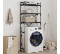 vidaXL Scaffale per Lavatrice Nero 67x25x163 cm in Legno Multistrato