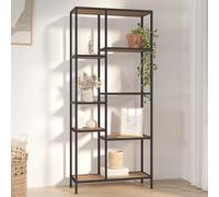 vidaXL Scaffale per Libri 80x30x180 cm Acciaio e Legno Multistrato