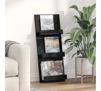 vidaXL Scaffale per riviste Rovere Nero 43 x 11 x 102 cm