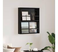 vidaXL Scaffale per riviste Rovere Nero 60 x 12 x 70 cm