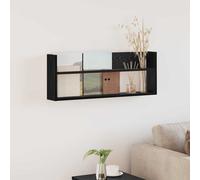 vidaXL Scaffale per riviste Rovere Nero 80 x 12 x 30 cm