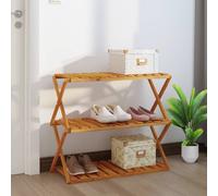 vidaXL Scaffale Pieghevole 3 Ripiani 70x31x63 cm Legno Massello Acacia