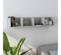 vidaXL Scaffale Porta CD Grigio Cemento 100x18x18 cm Legno Multistrato
