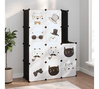 vidaXL Scaffale Portaoggetti per Bambini con 10 Cubi Neri in PP