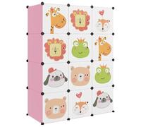 vidaXL Scaffale Portaoggetti per Bambini con 12 Cubi Rosa in PP