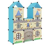 vidaXL Scaffale Portaoggetti per Bambini con 8 Cubi Blu in PP