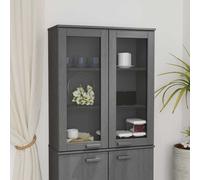 vidaXL Scaffale Superiore per Credenza Grigio Scuro 85x35x100 cm Pino