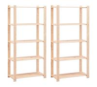 vidaXL Scaffali a 5 Livelli 2 pz 80x38x170 cm in Massello Pino 250 kg