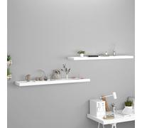 vidaXL Scaffali a Parete 2 pz Bianchi 120x23,5x3,8 cm in MDF