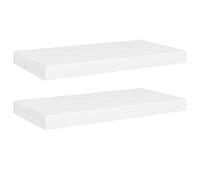 vidaXL Scaffali a Parete 2 pz Bianchi 50x23x3,8 cm in MDF