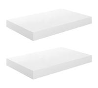 vidaXL Scaffali a Parete 2 pz Bianco Lucido 40x23x3,8 cm in MDF