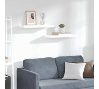 vidaXL Scaffali a Parete 2 pz Bianco Lucido 60x23,5x3,8 cm in MDF