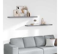 vidaXL Scaffali a Parete 2 pz Grigi 120x23,5x3,8 cm in MDF