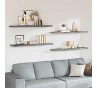 vidaXL Scaffali a Parete 2 pz Grigi 120x23,5x3,8 cm in MDF