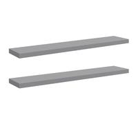 vidaXL Scaffali a Parete 2 pz Grigi 120x23,5x3,8 cm in MDF