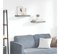 vidaXL Scaffali a Parete 2 pz Grigi 40x23,5x3,8 cm in MDF
